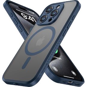 Cellever Strong Magnetic لـ iPhone 15 Pro Max Case [حماية الكاميرا الكاملة] متوافق مع Magsafe ، وحماية من الدرجة العسكرية ، وغطاء الهاتف غير اللامع الشفاف النحيف ، والوردي الساخن