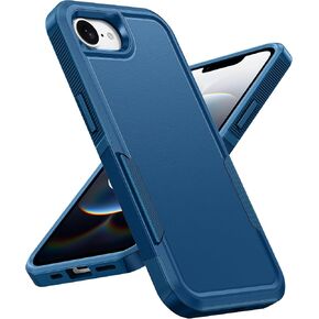 FNTCASE for iPhone 16e Phone Case: for iPhone 16E Case 2025 Heavy Duty Drop Protection with Rugged Belt-Clip Holster Military Grade Shockproof Durable Protective Cell Phone Cover (Black)