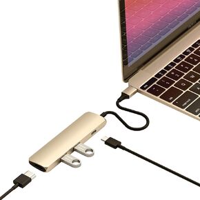 Satechi 4 in 1 USB C Hub Multaport Adapter (Gold - Slim Classic)