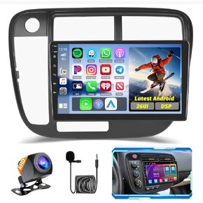 Android Car Stereo for Honda Civic 1996 1997 1998 1999 2000 2001 with CarPlay Android Auto 26UI 2GB+64GB