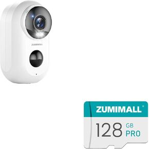 ZUMIMALL Security Cameras Wireless Outdoor with Magnetic Mount, 2K Outdoor Camera Wireless Battery Powered, 128GB SD Card for Security Cameras