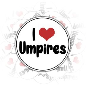 3PCS I Love Umpires Sticker for Kids Teens, Waterproof Vinyl Stickers, Aesthetic Laptop Stickers, Stickers for Water Bottles 2in