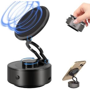 Foldable Electric Vacuum Magnetic Phone Holder for Car, 360 Rotatable Portable Vacuum Magnetic Cell Phone Holders for iPhone, Shower/Mirror/Smooth Surfaces Gym Magnetic Suction Phone Holder