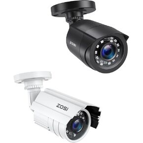 ZOSI 2Pcs 2.0MP 1080p 1920TVL Outdoor Indoor Security Camera,Hybrid 4-in-1 TVI/CVI/AHD/CVBS CCTV Camera,for 960H,720P,1080P,5MP,4K Analog Home Surveillance DVR System