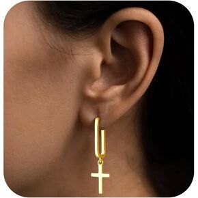 أقراط من الفضة الإسترلينية عيار 925 مضادة للحساسية، أقراط أنيقة ذات لونين على شكل قلب/نجمة/قمر/برق للنساء (مع صندوق هدايا) in Kuwait