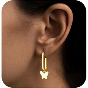 Hypoallergenic 925 Sterling Silver Stud Earrings, Dainty Two Tone Heart/Star/Moon/Lightning Earrings for Women (with Gift Box) in Saudi Arabia
