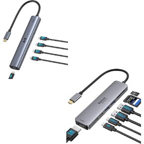 10GBPS USB C HUB مع عرض فيديو 4K@60Hz ، Selore 5 Ports USB C SPLITTER +USB C HUB HDMI ADAPTER لـ MacBook Pro/Air ، 7 في 1 USB C Dongle مع HDMI
