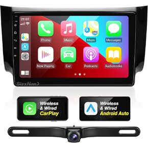 for Sentra Radio 2012-2017 Upgrade Compatible with Wireless Carplay Android Auto,Android Car Stereo Touchscreen Bluetooth Navigation GPS WiFi FM/AM Multimedia Player Backup Camera Head Unit