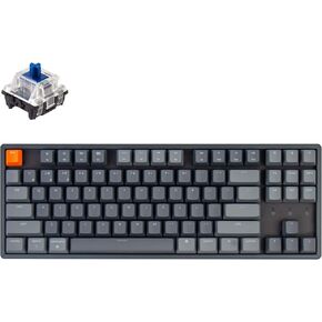 Keychron K8 Tenkeyless Layout RGB Hot-swappable Bluetooth Wireless Mechanical Keyboard with Gateron Optical Blue Switch, Multitasking, Type-C Wired Computer Keyboard for Mac Windows, Aluminum Frame