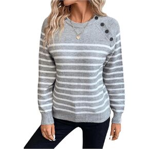 GORGLITTER Women's Color Block Mock Neck Sweater Bishop Long Sleeve Casual Pullovers Jumper Top