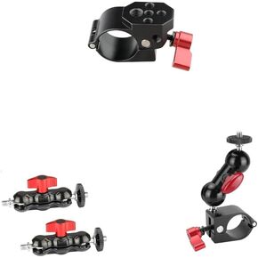 CAMVATE 30mm Monitor Mount Rod Clamp + 25mm Rod Clamp + Universal Magic Arm