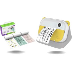 myFirst Camera Insta Wi (Yellow) & Thermal Sticker Pattern (Refill) - Wireless Instant Print Camera with Video and Thermal Sticker (Refill)