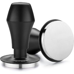 Normcore 58.5mm Coffee Tamper V4.1 with Click Sound Feedback, Spring Loaded Tamper With Flat Base, Anodized Aluminum Handle, Compatible with 58mm Espresso Machine Portafilter, Black