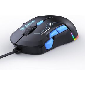 Wired Left Hand Right Hand Gaming Mouse 10 Keys 12800DPI with Backlit Customizable Buttons Onboard Macro Function Gaming Mouse for Windows System, Desktop Computer, Laptop