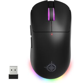 MAGIC-REFINER G6 Wireless Gaming Mouse,24000 DPI Adjustable,72g Lightweight Mouse,1000Hz Polling Rate,Tir-Mode BT/2.4G/ Wired Gaming Mouse,750mAh Battery,with Grip Tape for Gamer/Office/PC/Mac,Black