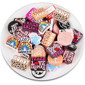 Zeyune 40 Pcs Silicone Focal Beads for Pens, Colorful Silicone Beads for Keychain Making DIY Gift Necklace Bracelet Jewelry(Inspirational Style) in Kuwait