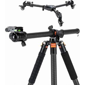 Fotopro Carbon Fiber Horizontal Tripod Bundle with Tripod Dolly