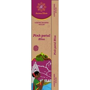 Pink Petal Bliss Luxury Incense Sticks | Aromatic Therapy to Remove Negativity & Reduce Stress | Ancient Sacred Herbs for Calming Mind, Elevating Brain Function
