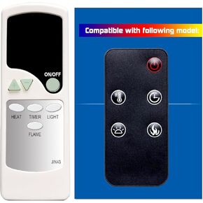 Replacement Remote Control for Greystone RV Electric Fireplace F2653BCFW F2653BCGW