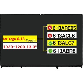 13.3" Digitizer Assembly for Lenovo Yoga 6-13ALC7 6-13ABR8 82UD 83B2 (2022) NV133WUM-N61 5D10S39764 5D10S39765 5D10S39763 FHD+ 1920 * 1200 LCD Touch Screen Replacement (Not for 5D10S39766 1080P)