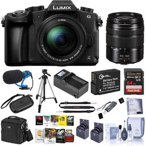 كاميرا Lumix DMC-G85 بدون مرآة مع 12-60 مم f/3.5-5.6 حزمة العدسة مع العدسة ، بطاقة الذاكرة ، حقيبة ، ميكروفون ، ترايبود ، بطارية 2x ، شاحن ، مجموعة مرشح 2x ، حزام ، قارئ البطاقات ، مجموعة التنظيف ، مجموعة البرامج