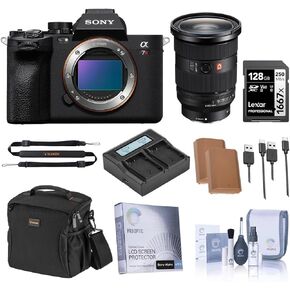 Sony Alpha a7R V Mirrorless Camera with FE 24-70mm f/2.8 GM II Lens, Bundle with Shoulder Bag, 2X NP-FZ100 Battery, 128GB Memory Card, Charger, 2X Charger Plate