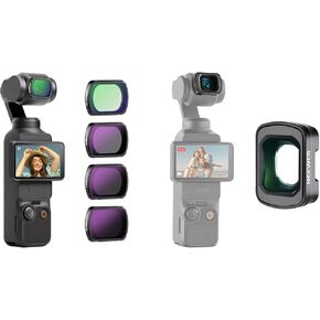 NEEWER Magnetic ND&Black Diffusion 1/4 Effect Filter Kit and 0.75X Wide Angle Lens Compatible with DJI OSMO Pocket 3 Creator Combo
