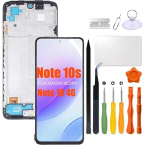 Replacement for Xiaomi Redmi Note 10 4G | Note 10s LCD Screen with Frame for Redmi note10 4G note10s M2101K7AI M2101K7AG M2101K7BG LCD Touch Screen Display Panel Digitizer Assembly with Repair kit