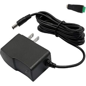 DC 12Volt 1A 10ft Long Power Supply Adapter,DC12V Power Cord 12W AC Adapter 100-240V AC to DC 12 Volt 1000mA Switching Power Supply with 5.5mm x 2.5/2.1mm DC Plug [10ft Extension]