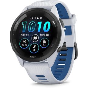 Garmin Forerunner 265 Running Smartwatch ، شاشة AMOLED الملونة ، مقاييس التدريب ورؤى الاسترداد ، باللونين الأسود والمسحوق الرمادي (متجدد)