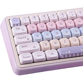 Tsungup PBT MOA Keycaps,135 Keys Purple Cute Candy Custom Keycaps 60 65 75 Percent, Dye-Sub Key Caps Keyboard Keycap Set for ANSI Layout,MX Swithes Mechanical Keyboards