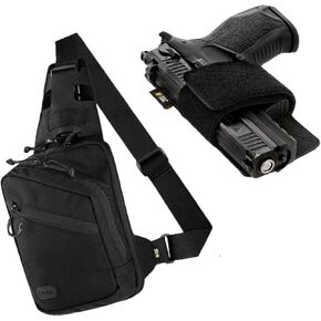 M-Tac Tactical EDC Bundle: Elite Sling Bag & Concealed Carry Holster in Black