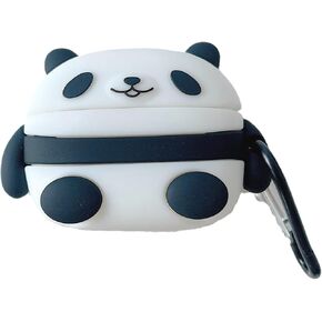 Earphone Case for AirPods Pro 2, Cute Lovely White Black Sitting Panda Case Soft Silicone Case, Happy Lucky Panda AirPods Pro 2 Cover Protective Case Skin Shockproof Protector for Earbuds
