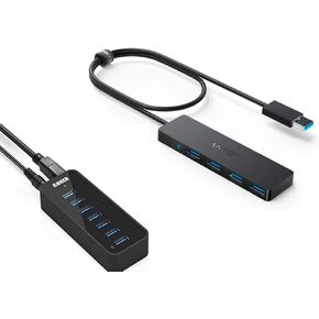Anker 7 Ports USB 3.0 Data Hub&Anker USB Hub 4 Ports