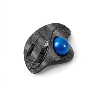 MightySkins Glossy Glitter Skin for Logitech M570 Wireless Trackball Mouse - Black Leather | Protective, Durable High-Gloss Glitter Finish | Easy to Apply, Remove, and Change Styles | Made in The USA