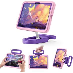 Kids Case for iPad (A16) 11th/10th Gen 10.9’’ 2025/2022,Shockproof Handle Stand Case,Child-Friendly Drop-Proof case for iPad Air 11 Inch(2025) M3/M2,Adjustable Stand for Portrait & Landscape (Pink)