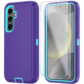 ONOLA Case for Samsung Galaxy S25+ / S25 Plus Case with HD Screen Protector [Not fit S25 / S25 Ultra], 3 in 1 Heavy Duty Phone Case for Galaxy S25 Plus 6.7",PurpleSkyBlue