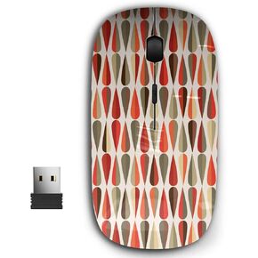 2.4G Ergonomic Portable USB Wireless Mouse for PC, Laptop, Computer, Notebook with Nano Receiver (Midcentury Modern Style Retro)