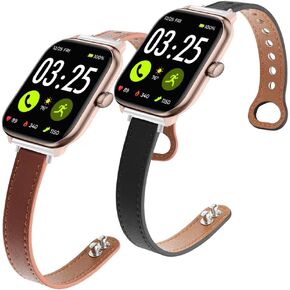 LYSANDRA for Spade & Co Health Smartwatch 4 Band, 22mm Slim fashion Leather Strap Replacement (2 Pack) Compatible for Spade & Co Health Smartwatch / 22mm lug watch