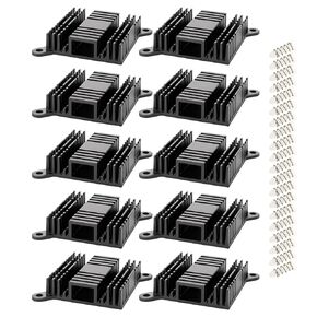 Aluminum Heatsink 38x38x10mm GPU Heat Sink Cooling Black Radiator with Bridge for Electronics CPU Chip 10 PCS