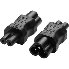 IEC320 C6 to C7 Power Adapter C6 Male to C7 Female Power Adapter Converter Plug C6 3-Prong to C7 Figure 8 AC Power Adapter C6 Plug to C7 Receptacle Adapter Convertor 2Pcs