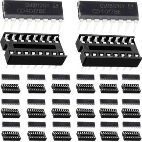 20 pcs CD4017BE CD4017 CMOS Decade Counter with 20 Decoded Outputs Chip Socket Adaptor,for HEF4017BP TC4017BP DIP-16 CD4017 CD4017B HCF4017BE