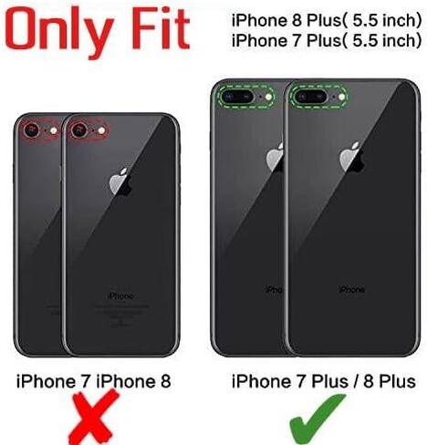for iPhone 7/8Plus Case,iPhone 8 Plus & 7 Plus Heavy Duty Protection Phone Cover, Shockproof Dust-Proof Drop Proof 3-Layer Durable Phone Case for iPhone 7 Plus iPhone 8 Plus Black in Saudi Arabia
