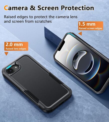 FNTCASE for iPhone 16e Phone Case: for iPhone 16E Case 2025 Heavy Duty Drop Protection with Rugged Belt-Clip Holster Military Grade Shockproof Durable Protective Cell Phone Cover (Black) in Saudi Arabia