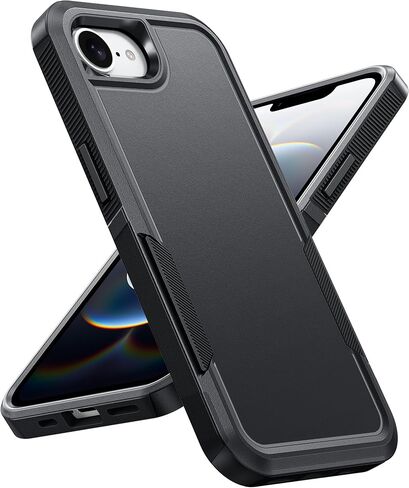 Fntcase for iPhone 16e Phone Case: for iPhone 16E Case 2025 حماية انخفاض بالخدمة الثقيلة مع غطاء الهاتف الخليوي العسكري المقاوم للصفات العسكرية (أسود) (أسود) in Kuwait