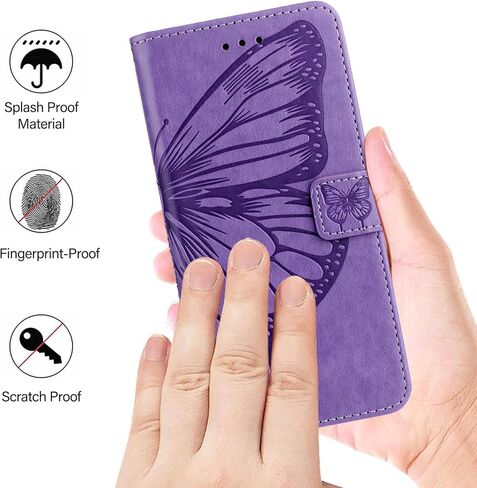 متوافق مع Blu G64 CASE Blu G64 Wallet Phone Case Blu G64 G1010WW 2024 6.8 "غطاء حالة الهاتف الذكي [الفراشة من الجلد المغناطيسي مع حافلة بطاقة الائتمان Kickstand] - in Kuwait