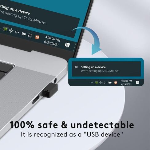 Undetectable USB Mouse Jiggler - Silent & Portable Mouse Mover Simulator, Auto Random Cursor Movement to Keep PC/Computer Active, Prevent Sleep Mode for Remote Work, Online Classes 1 PCS in Saudi Arabia