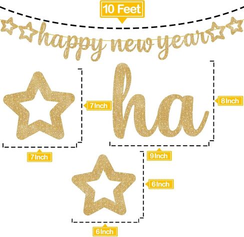 KatchOn, Big Happy New Year Banner Rose Gold - Pre-Strung, 10 Feet | Rose Gold Happy New Year Decorations 2025 | New Year Sign for Rose Gold New Years Decorations 2025 | 2025 New Years Decorations in Saudi Arabia