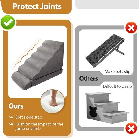 سلالم للكلاب للسرير المرتفع، سلالم وخطوات للكلاب بارتفاع 29 بوصة للأسرة العالية 25-30 بوصة، خطوات للكلاب بـ 6 خطوات للكلاب والقطط الصغيرة، سلالم للحيوانات الأليفة متوازنة غير قابلة للانزلاق للكلاب الصغيرة والحيوانات الأليفة الأكبر سنًا in Kuwait
