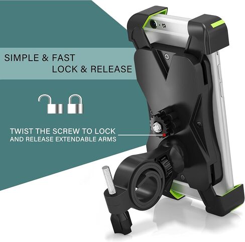 ARTIX Bicycle Mount Phone Holder for Bike, Cradle Stand Features 360 Rotation Capability and Universal Clamp for iPhone/Android/Samsung/Nexus (Green) in Kuwait
